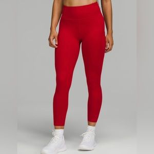 Dark Red Fast and Free High-Rise Tight 25”